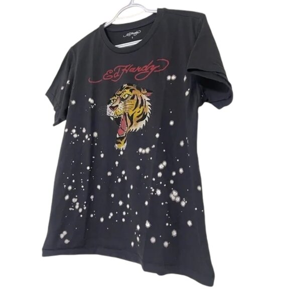 Ed Hardy black graphic tiger print t-shirt size L - Picture 2 of 6
